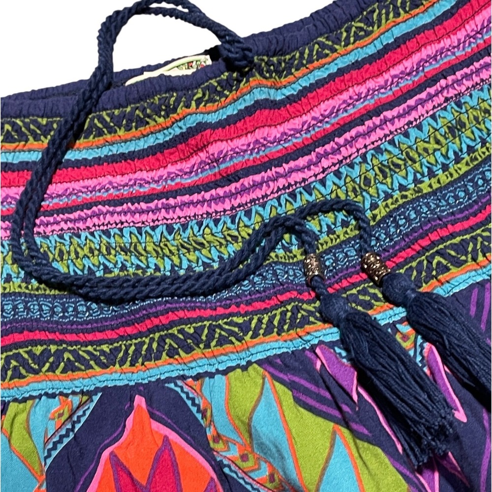 Flying Tomato Colorful Convertible Smocked Strapless Dress Maxi Skirt Large - Picture 7 of 9
